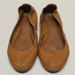 Tory Burch Eddie Tan Leather Ballet Flats 9